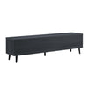 Jodie Mid-Century Modern 69" Fluted TV Stand in Charcoal Gray | Meuble TV Jodie style milieu du siecle a cannelures, 175 cm, gris charbon