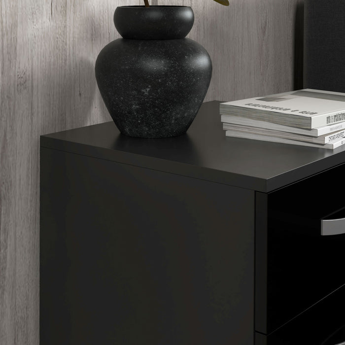 HOMCOM Nightstand Set of 2, Bedside Tables with 3 High Gloss Drawers