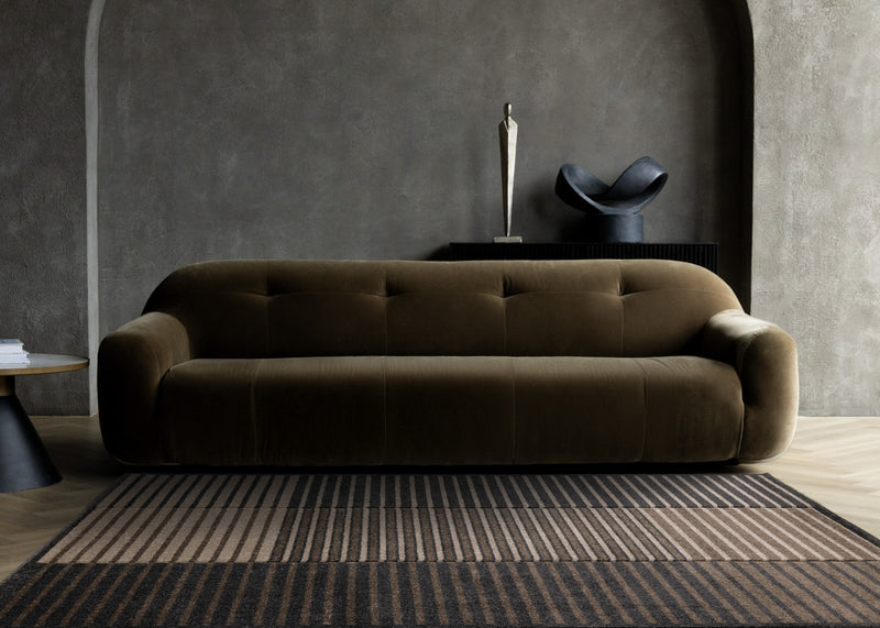 Maverick Beige Brown Black Striped Design Rug, 5'3\" x 7'7\" Indoor Area Rug