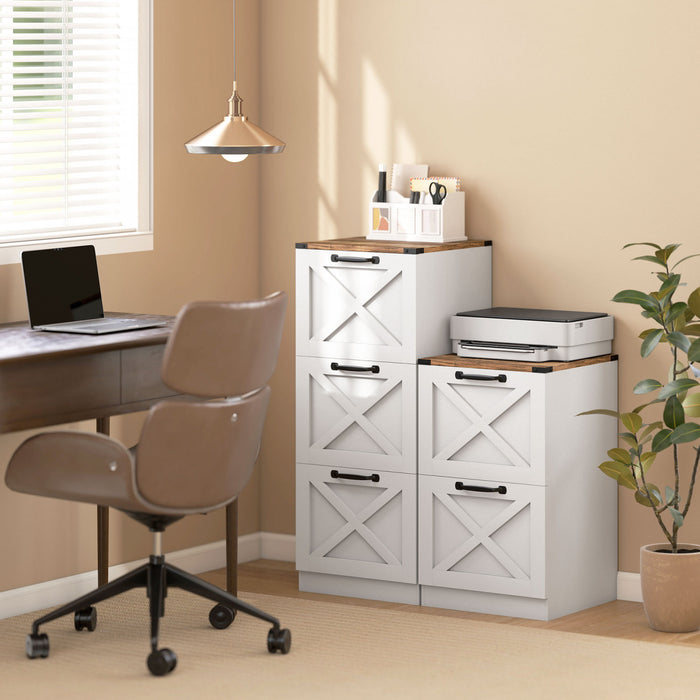 HOMCOM 2 Drawer File Cabinet, Filing Cabinet Fits Letter/A4 Size, White