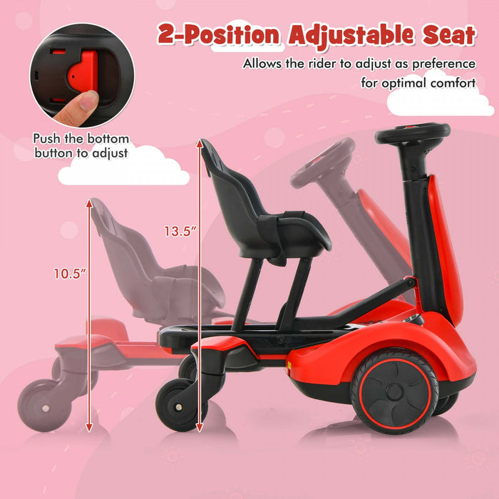 Costway 6v Kids Ride On Drift Car Electric Drifting Go Kart For Kids With 360° Spin Red