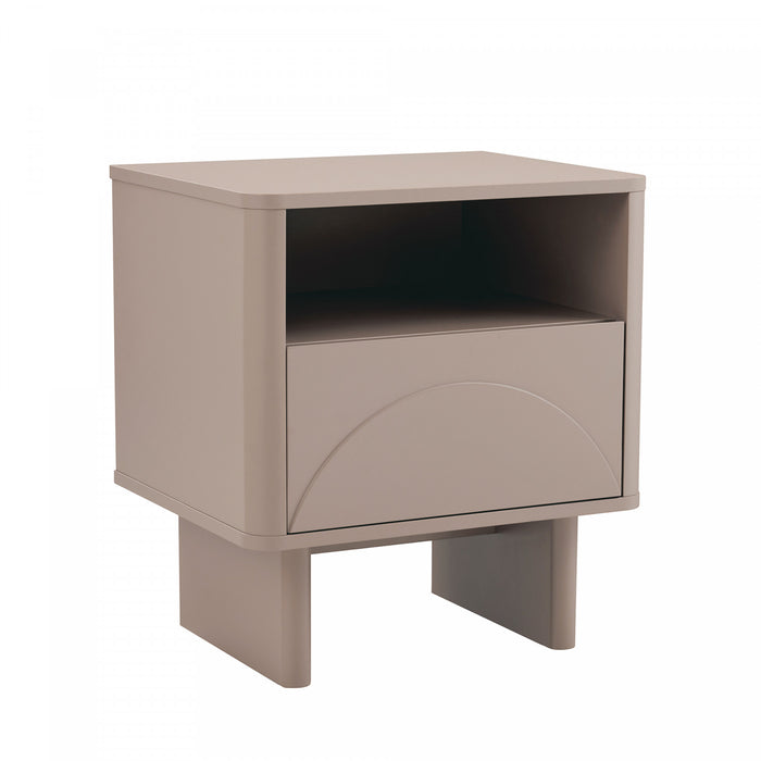 Ella Modern 20\" Nightstand in Mocha (1-Drawer) - Set of 2