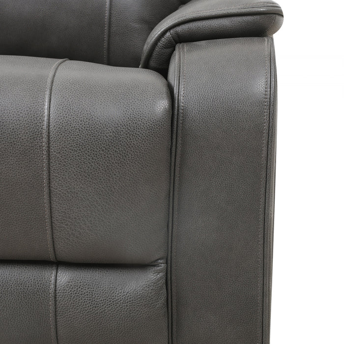 Marlow 84 in. Leather Match Power Reclining Sofa with USB/USB-C - Charcoal