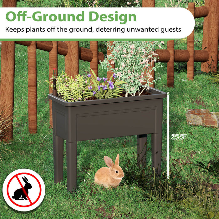 Costway Raised Garden Bed Planter Box With Climbing Trellis Water Level Indicator