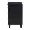 U_Style 28 Inch Painted Nightstand with 3 Smooth-Glide Drawers and Rubberwood Legs, Black | U_Style Table de Nuit Peinte 28 po avec 3 Tiroirs a Glissiere Douce et Pieds en Bois de Caoutchouc, Noir