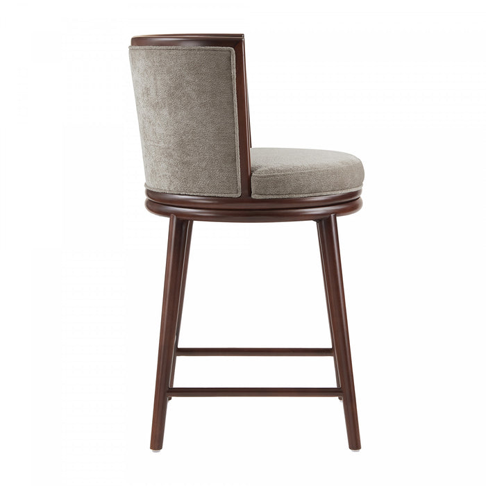 Evalyn Modern Wood Upholstered Counter Stool in Cream - Set of 2