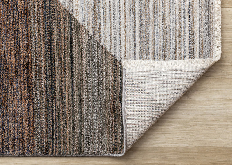 Olivia Distressed Geometric Red White Grey Area Rug - 7'10\" x 10'2\"