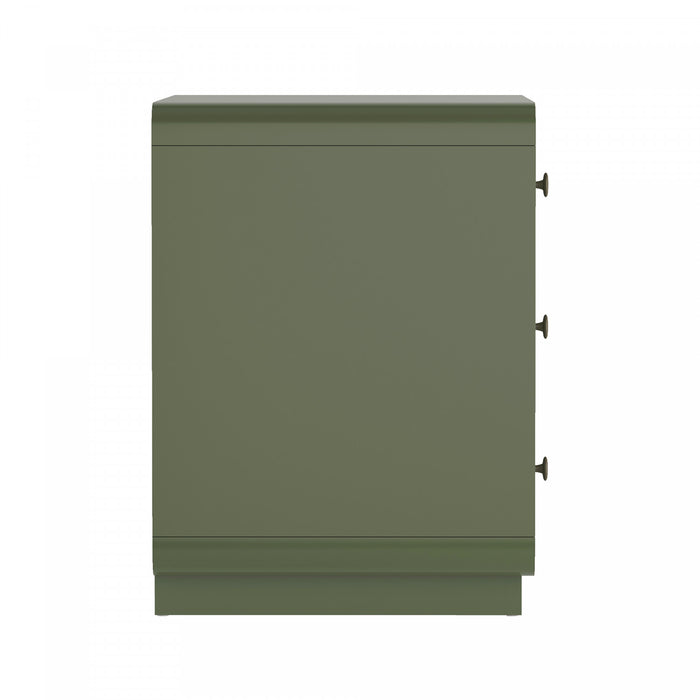 Liora Contemporary 28\" Nightstand in Green (3-Drawer)