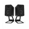 Kanto SE4 Elevated Desktop Speaker Stands for Midsize Speakers - Pair, Black | Supports sureleves Kanto SE4 pour enceintes de bureau de taille moyenne - paire, noir