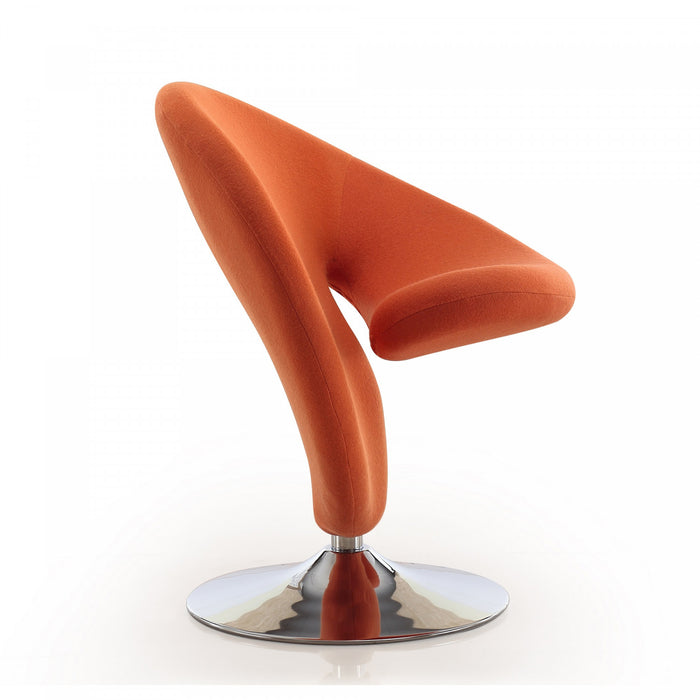 Curl Modern Wool Blend Swivel Lounge Chair in Orange - Set of 2