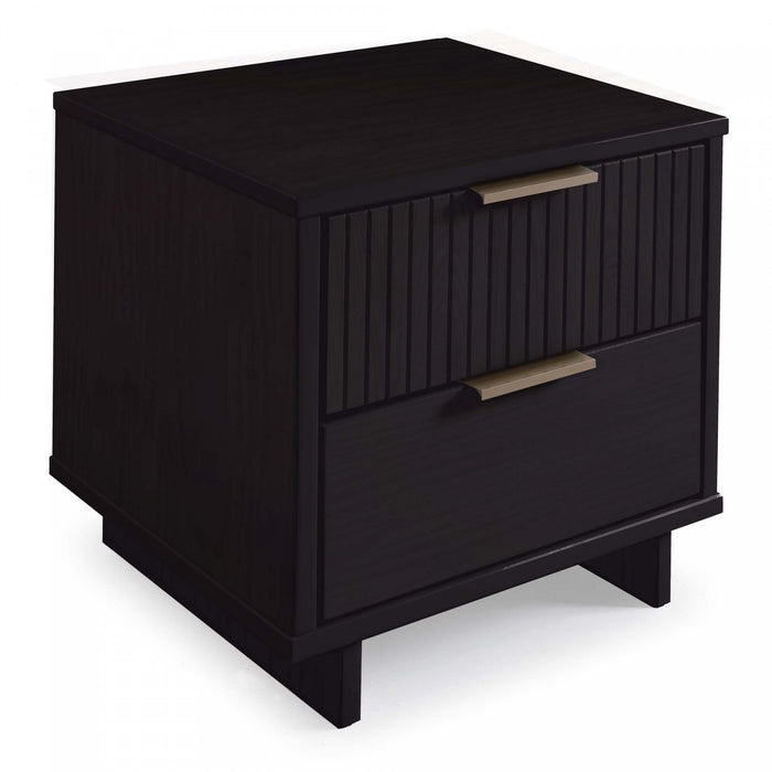 Granville Modern 18\" Nightstand in Black (2-Drawer) - Set of 2