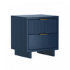 Elara Contemporary 18" Solid Wood Nightstand in Midnight Blue (2-Drawer) | Table de nuit contemporaine Elara 18" en bois massif bleu minuit (2 tiroirs)