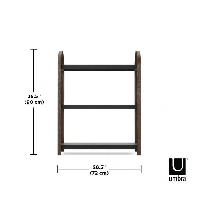Umbra Modern Bellwood 3-Shelf Bookcase - Black and Walnut