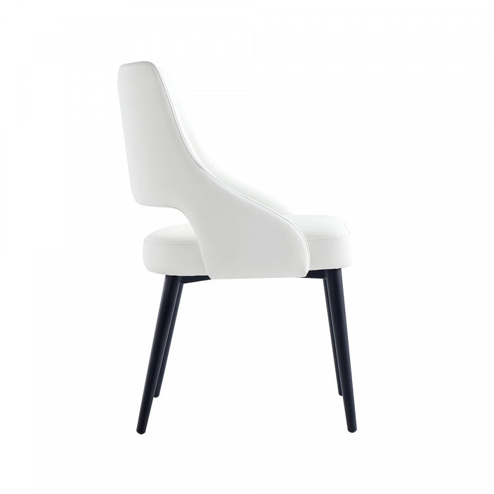 Tremont Modern Metal Vegan Leather Dining Chair in White