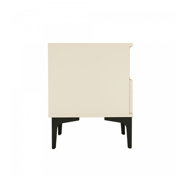 Amara Modern 20\" Nightstand in Cream and Light Oak (1-Drawer)