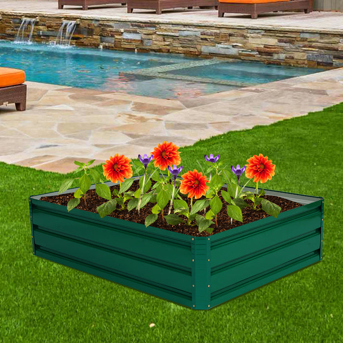 Costway 47\"x35.5\" Patio Raised Garden Bed Vegetable Flower Plant Dark Green New
