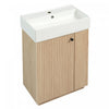 Serena Modern 21.6 Inch Bathroom Vanity with Ceramic Sink and Multi Storage, Brown | Coiffe de salle de bain moderne Serena de 21,6 pouces avec lavabo en ceramique et rangement polyvalent, brun