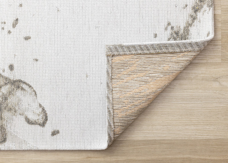 Kylie Soft Cream Taupe Brush Strokes Area Rug - 7'10\" x 10'10\"