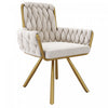 Timothy Velvet Swivel Dining Chairs with Tufted Upholstered and Metal Legs Set of 6, Glod  | Chaises de salle a manger pivotantes Timothy en velours avec revetement capitonne et pieds en metal dore, lot de 6