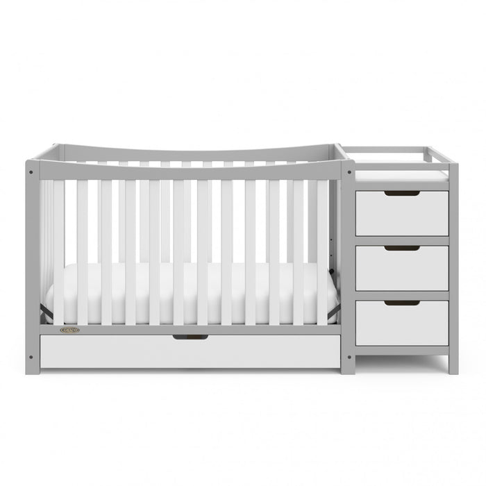 Graco Remi 4-in-1 Convertible Crib and Changer - Pebble Gray/White