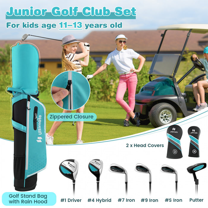 Ultimate Junior Complete Golf Club Set For Kids Age 11-13 Years Old Golf Practice Set Blue