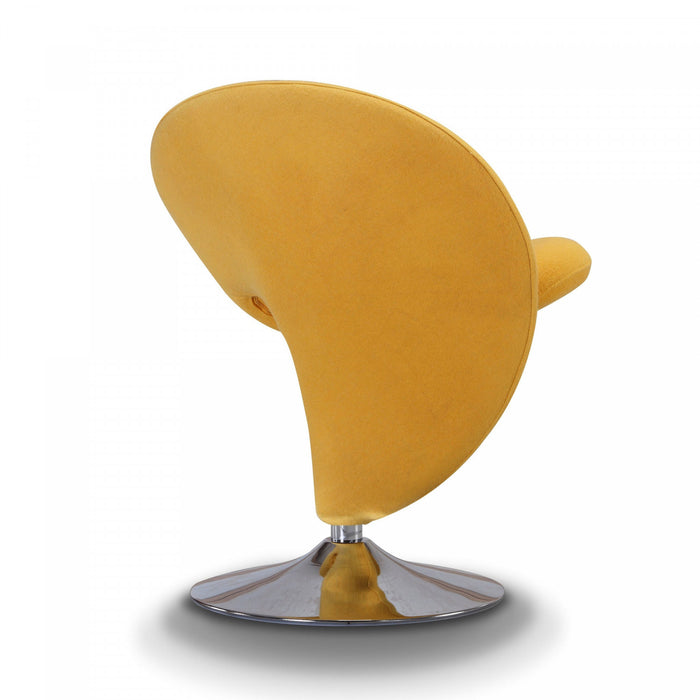 Curl Modern Wool Blend Swivel Lounge Chair in Yellow - Set of 2
