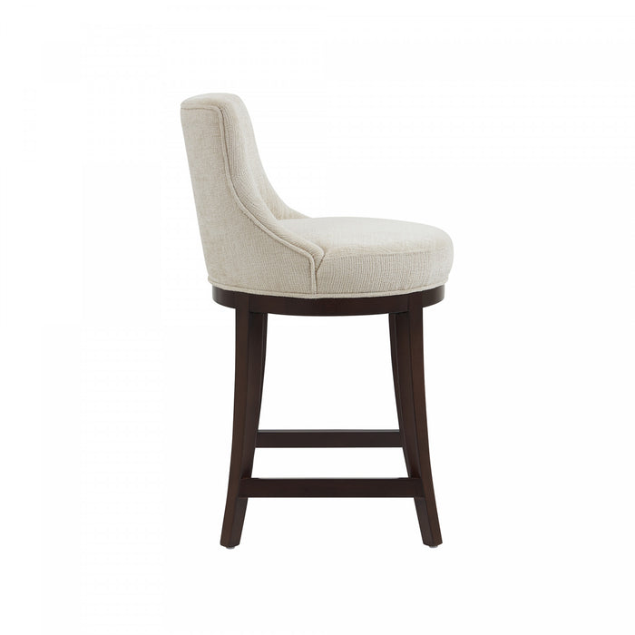 Lucia Modern Chenille Wood Counter Stool in Natural - Set of 3