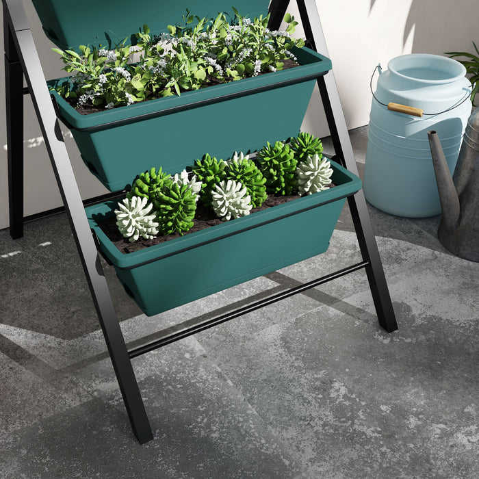 Outsunny 5-tier Vertical Raised Garden Bed With 5 Planter Boxes, Green