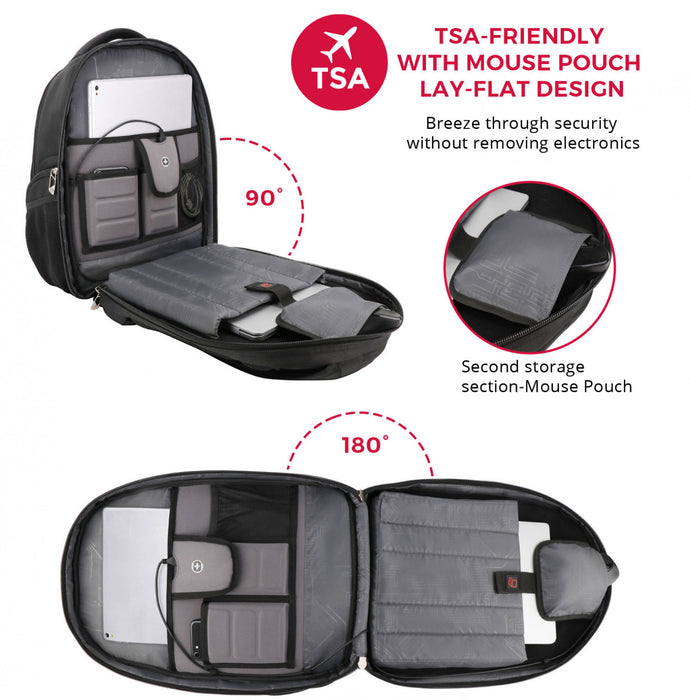 Swissdigital Terabyte Backpack – 15.6\" Laptop Bag, USB Charging, SDD Finder, RFID Protection, Large Capacity, 2-Year Warranty