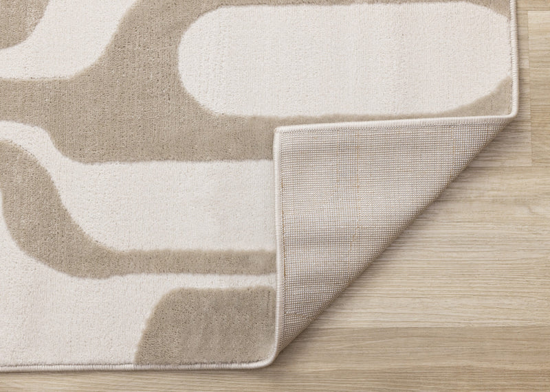 Leopold Modern Mid-Century Beige Cream Area Rug - 6'7\" x 9'6\"