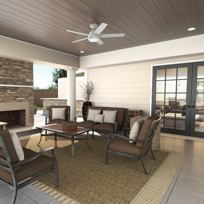 Skyflow Ceiling Fan with Light Fixture - White