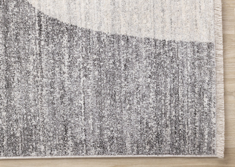 Olivia Grey Black Cream Geometric Rug, 7'10\" x 10'2\" Indoor Area Rug