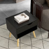 HOMCOM Set of 2 Bedside Tables with Drawer and Shelf for Bedroom