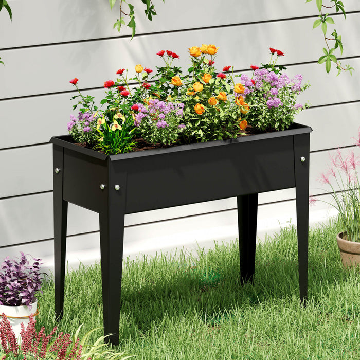 Costway Raised Garden Bed Elevated Metal Planter Box With Legs Drainage Holes Gardening Box