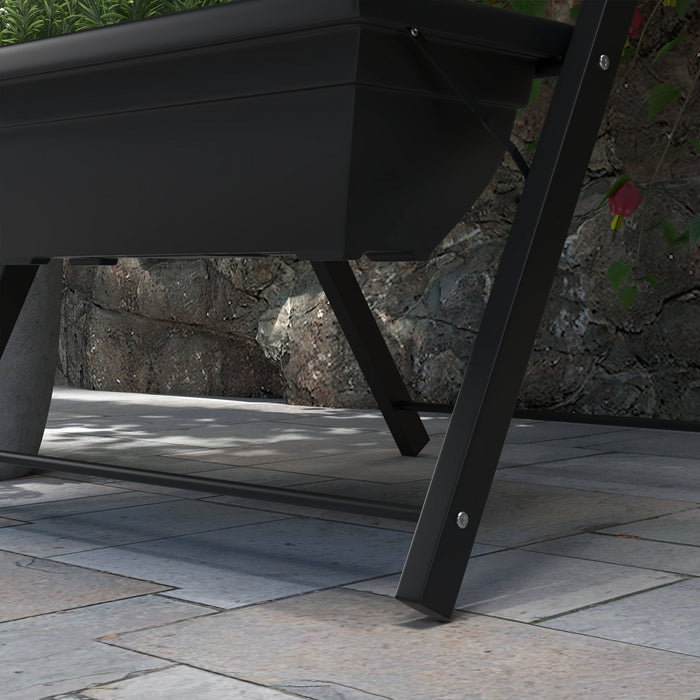 Outsunny 5-tier Raised Garden Bed With 5 Planter Boxes, Outdoor Plant Stand Grow Containers With Leaking Holes For Balcony Patio Outdoor, Black