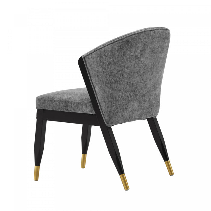 Ola Modern Wood Chenille Dining Chair in Gray - Set of 2