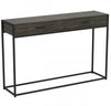 48” Modern Console Table With 2 Drawers - Dark Grey Wood With Black Metal