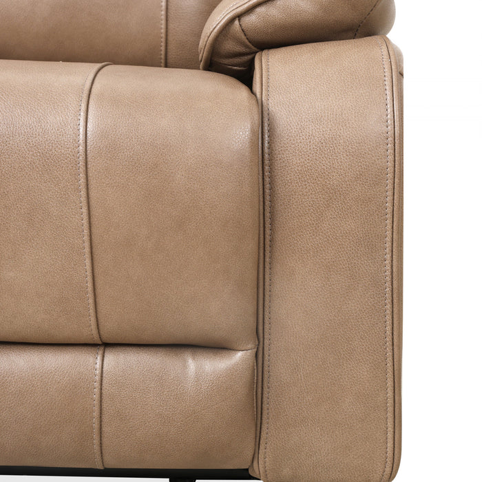 Marlow 84 in. Leather Match Power Reclining Sofa with USB/USB-C - Taupe