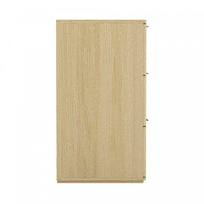 Clive Mid-Century Modern 72\" Dresser in Natural Oak and Gold (6-Drawer)