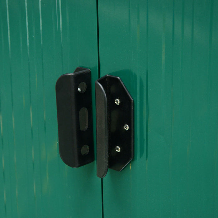 Outsunny 6' X 8.5' Garden Storage Shed, Metal Tool Storage House With Pc Boards And Double Doors For Outdoor Patio Yard, Dark Green