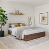 3-Drawer Storage Bed Frame, King|Walnut King Bed | Lit King tiroirs, Noyer