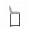 Serena Modern Metal Upholstered Barstool in Light Gray - Set of 2 Bar Stool | Tabouret de bar moderne en metal et tissu Serena, gris clair - Lot de 2