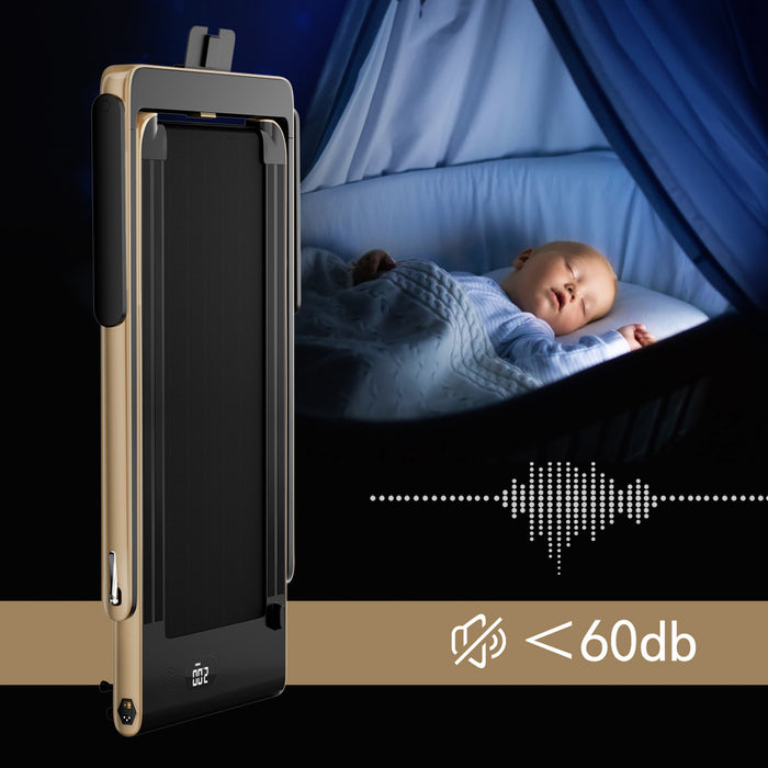 Superfit 2.25hp 2 In 1 Folding Treadmill W/ Speaker Remote Control App Yellow