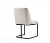 Serena Modern Metal Vegan Leather Dining Chair in Ivory - Set of 2 | Chaise de salle a manger moderne en metal et cuir vegetalien Serena, ivoire - Lot de 2