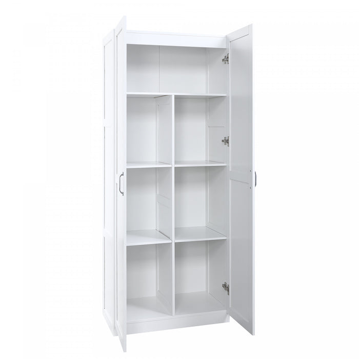 Cornelia Modern 30\" Storage Cabinet in White (7-Shelf)