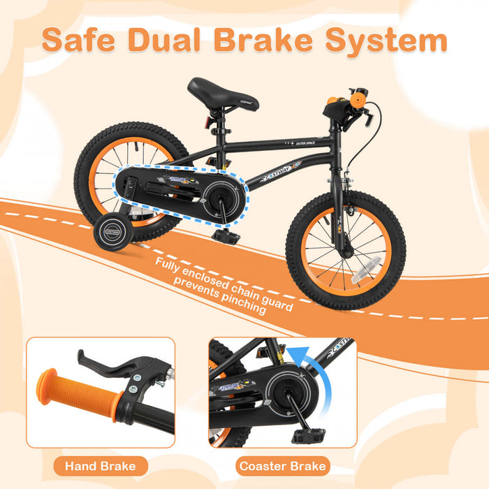 Costway 14-inch Kid's Bike For 3-5 Years Old With Adjustable Saddle & Anti-slip Handlebar Black