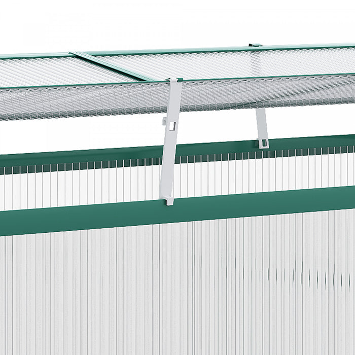 Outsunny Aluminium Cold Frame Greenhouse Garden Portable Raised Planter With Openable Top For Indoor, Outdoor, Flowers, Vegetables, Plants, 51\" X 28\" X 24\"