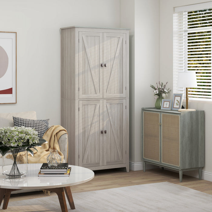 HOMCOM 72\" Freestanding Kitchen Pantry, Buffet Cabinet, Grey