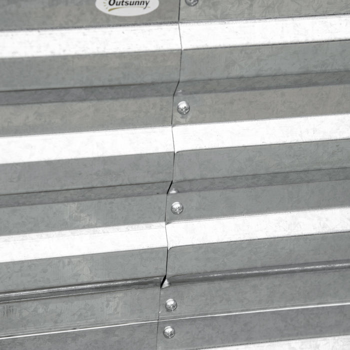 Outsunny Raised Garden Bed, 71'' X 35'' X 23'' Galvanized Steel Planters For Outdoor Plants With Multi-reinforced Rods For Vegetables, Flowers And Herbs, Silver