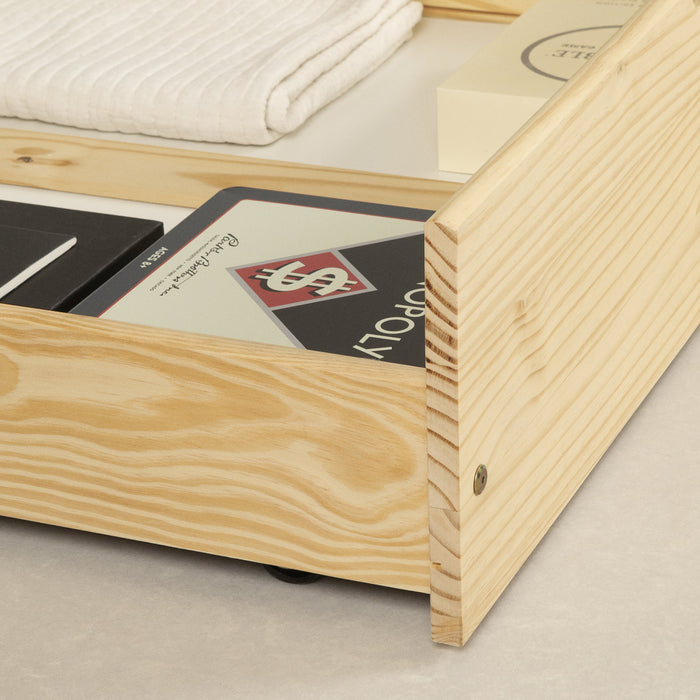 Sweedi Solid Wood Daybed With Storage Drawers Natural Wood - South Shore